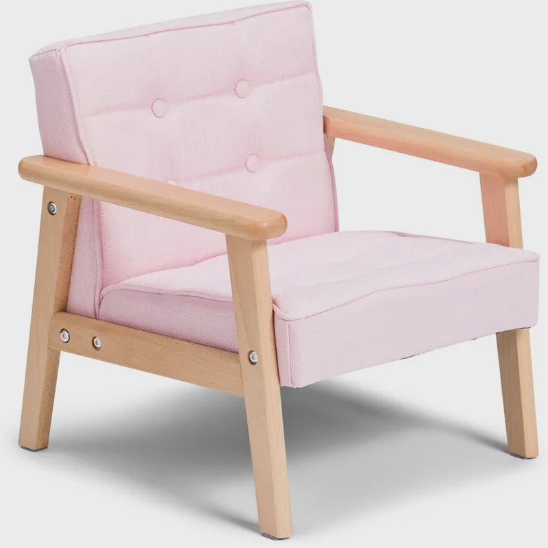 Kinderbankje Roze/Blauw - Wasbaar, Lichtgewicht Peuter Fauteuil met Afneembare Hoes