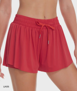 Ademende Dames Sports Shorts met Elastische Tailleband, Trekkoord, Liner & Zijvak - Perfect voor Gym, Yoga, Hardlopen & Casual