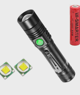 E-Smarter U518 Oplaadbare Zaklamp met Telescopische Zoom & Low Battery Indicator