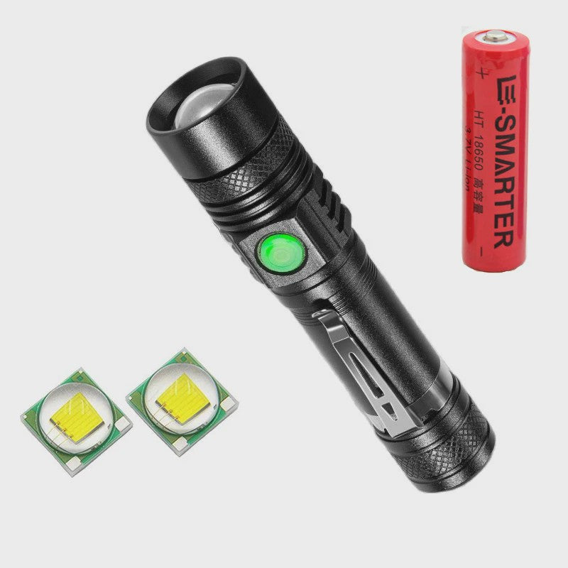E-Smarter U518 Oplaadbare Zaklamp met Telescopische Zoom & Low Battery Indicator