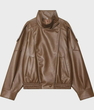 Dames Zwarte Oversized Faux Leren Jas - Chic Streetwear Stijl