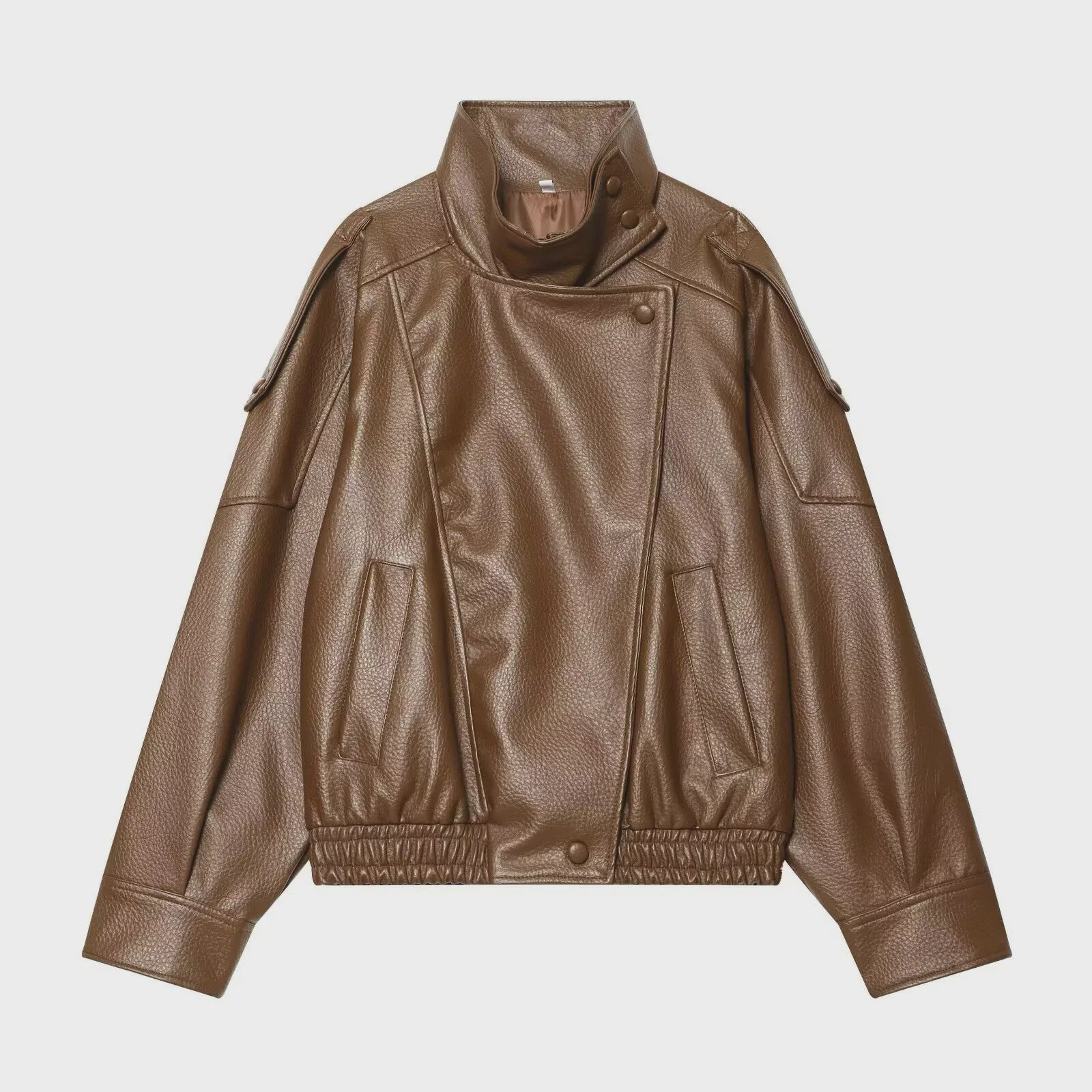 Dames Zwarte Oversized Faux Leren Jas - Chic Streetwear Stijl