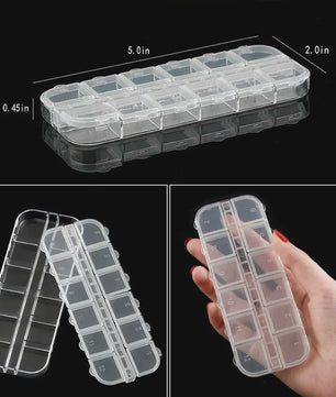 Transparante Plastic Opbergdoos met Verstelbare Vakjes - Sieraden, Kralen & Kleine Spullen