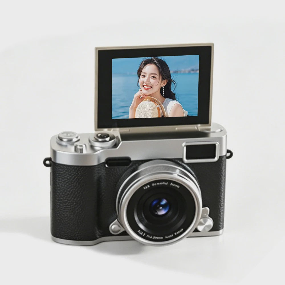 Compacte Digitale Camera met 4K Ultra HD, 16x Zoom & Draaibaar 180° Scherm voor Vlogs