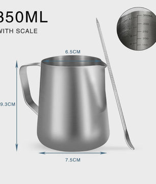 RVS Melkopschuimkan 100ml, 350ml, 600ml - Barista Kwaliteit Opschuimkannetje