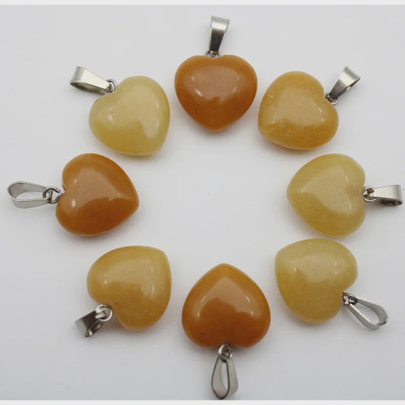 30x Natuursteen Hart Hangers (Amethist/Kwarts/Agaat) - DIY Sieraden Maken