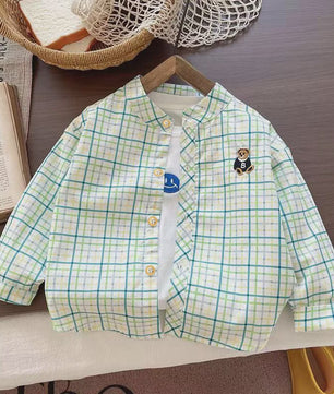Lange Mouwen Jongens Shirt in Plaid Katoen - Perfect voor de Lente (1-4 Jaar)