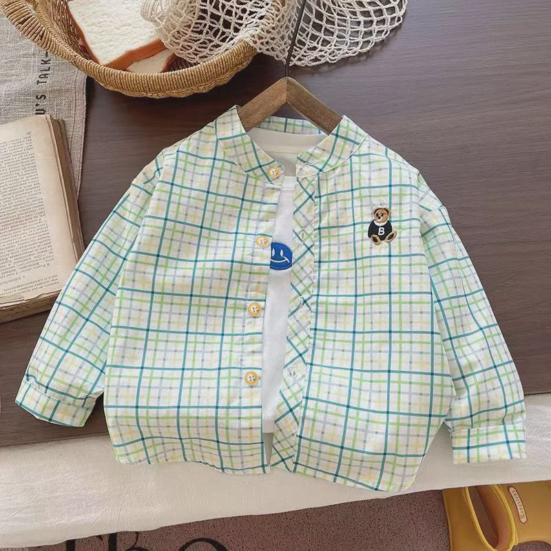 Lange Mouwen Jongens Shirt in Plaid Katoen - Perfect voor de Lente (1-4 Jaar)