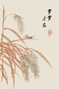 Vintage Chinese Lotus & Bamboe Canvas Print - Zen Muurdecoratie