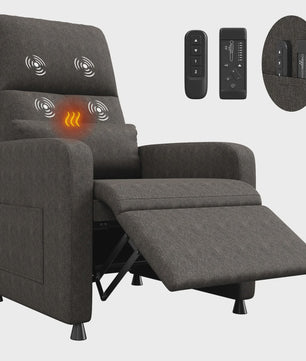 Elektrische Relaxfauteuil met Verwarmings- en Massagefunctie, USB-poort en Zijvakken