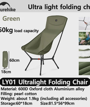 Naturehike YL01 Ultra-lichtgewicht Campingstoel - Snel Opvouwbaar & Draagbaar (150kg)