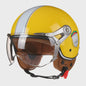 Retro Jethelm Open Face Motorhelm met Afneembaar Vizier - Vintage Scooter & Vespa Helm