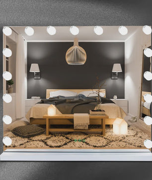 Hollywood Make-up Spiegel met 14/17 LED Lampjes - 3 Kleuren, Dimbaar, USB & Touch Control