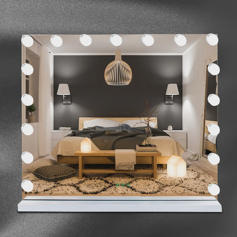 Hollywood Make-up Spiegel met 14/17 LED Lampjes - 3 Kleuren, Dimbaar, USB & Touch Control
