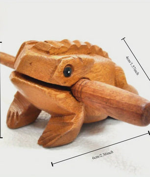 Handgesneden Houten Kikker - Uniek Thailand Souvenir & Creatief Geluidsspeeltje