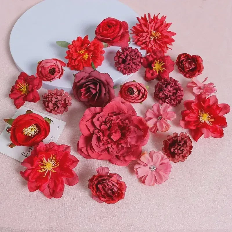 Mix van Zijden Kunstbloemen: Rozen & Meer voor Bruiloft, Huisdecoratie & DIY Knutselen