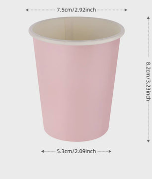 Elegant Roze Scalloped Rand Papieren Borden, Bekers & Servetten Set