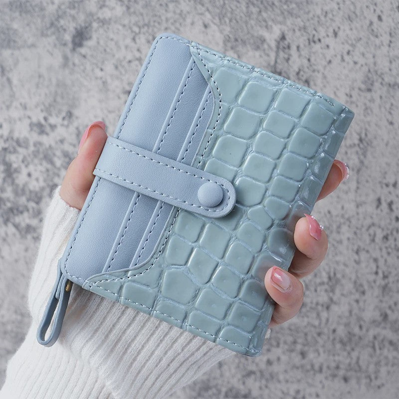 Compacte Portemonnee met Kroko Print - Kaarthouder & Muntportemonnee voor Dames