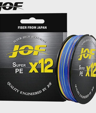 JOF X12 12-Strands Gevlochten Vislijn - Super Sterk Multifilament PE Lijn (25-92LB)