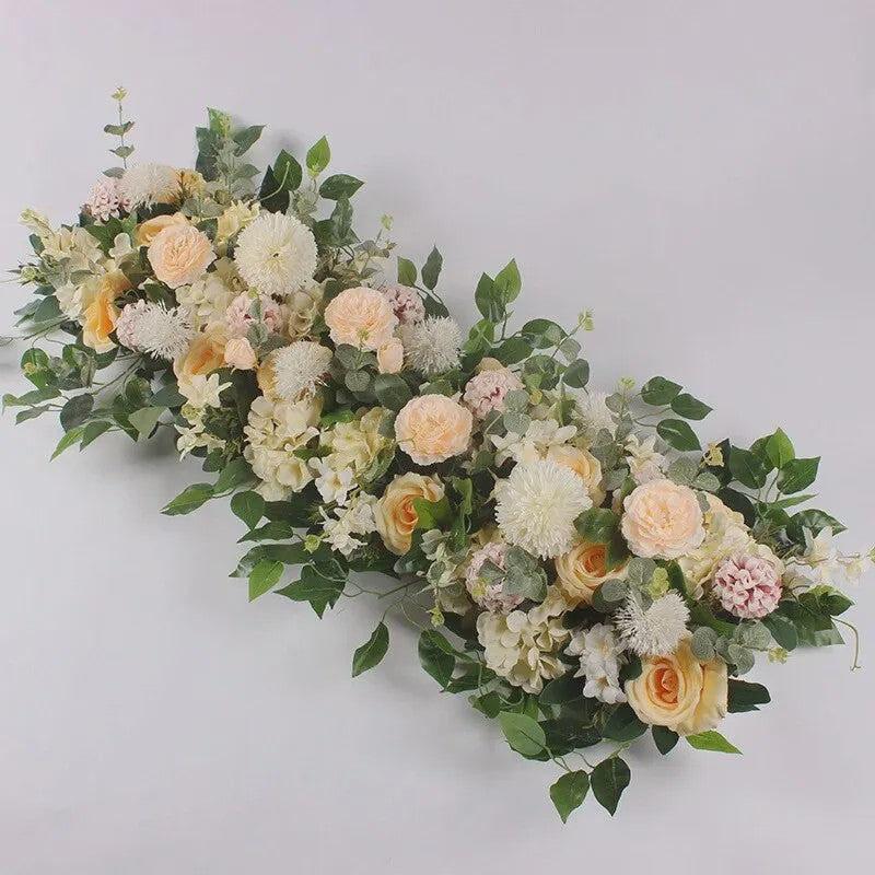 Luxe Witte Kunstbloemen Slinger 100cm - Bruiloft Tafeldecoratie & Achtergrond