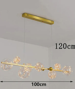 Moderne LED Hanglamp met Kristallen Bollen - Stijlvolle Plafondlamp voor Eetkamer