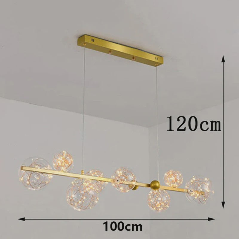 Moderne LED Hanglamp met Kristallen Bollen - Stijlvolle Plafondlamp voor Eetkamer