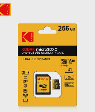 KODAK Micro SD Kaart 16GB - 256GB | Class 10 U3 4K | TF Kaart voor Drone & Telefoon