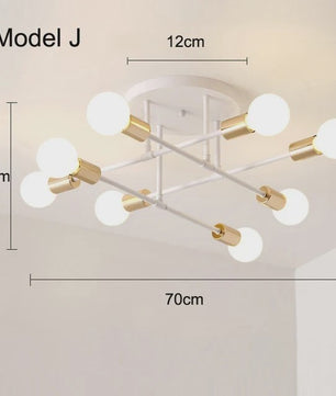 Nordic Stijl Plafondlamp Zwart/Goud - Minimalistische Hanglamp voor Slaapkamer & Woonkamer