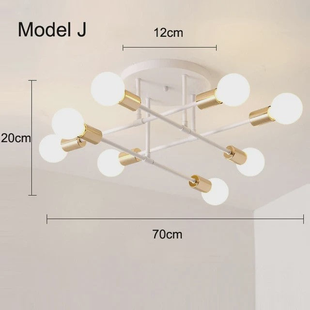 Nordic Stijl Plafondlamp Zwart/Goud - Minimalistische Hanglamp voor Slaapkamer & Woonkamer