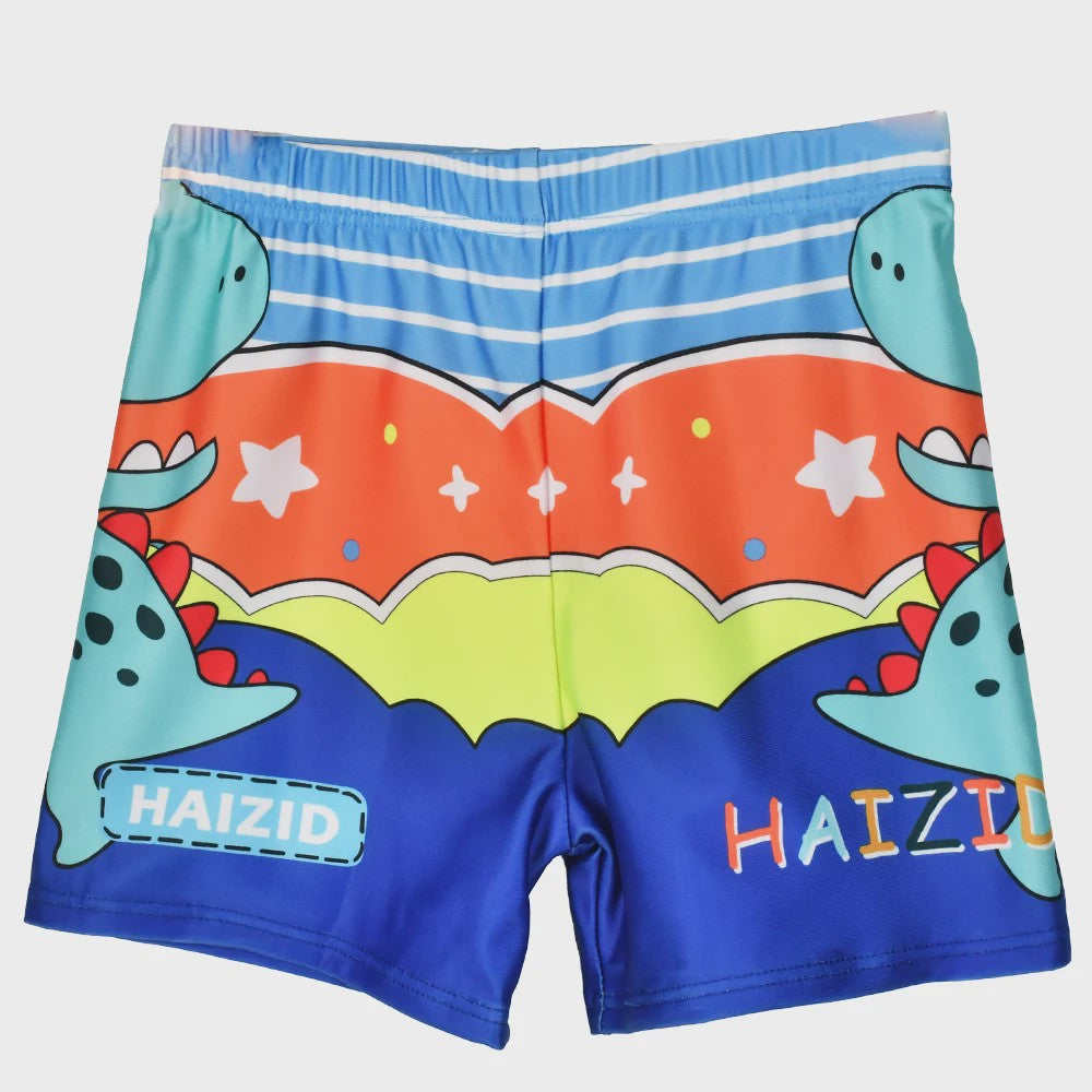 Zwemshorts Jongens - Sneldrogende Zwembroek met Dino & Haai Print