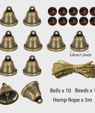 Vintage Messing Belletjes 38mm - DIY Knutselpakket voor Windgordijnen, Kerst & Huisdier Training