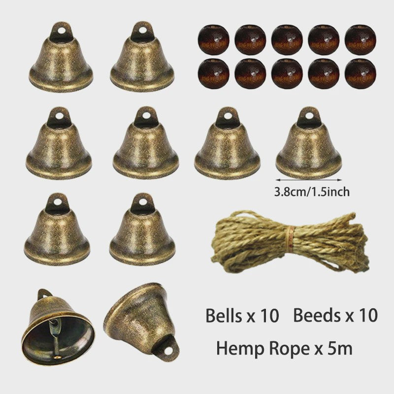 Vintage Messing Belletjes 38mm - DIY Knutselpakket voor Windgordijnen, Kerst & Huisdier Training