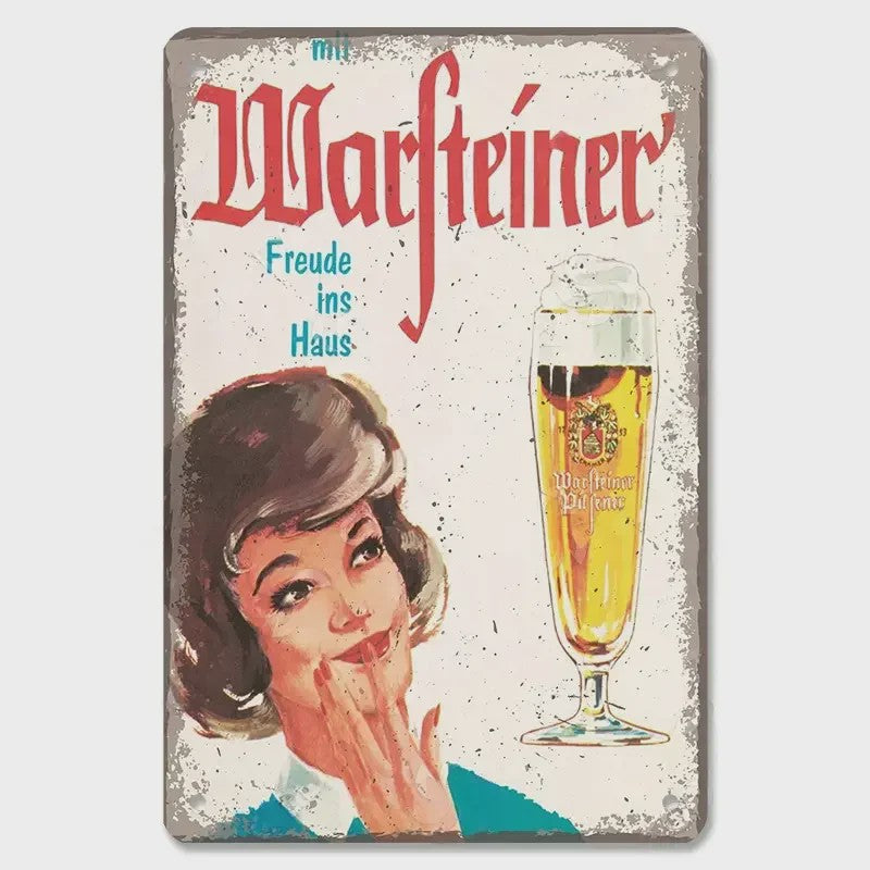 Retro Metal Bier Merk Poster - Decoratie voor Man Cave, Bar & Club