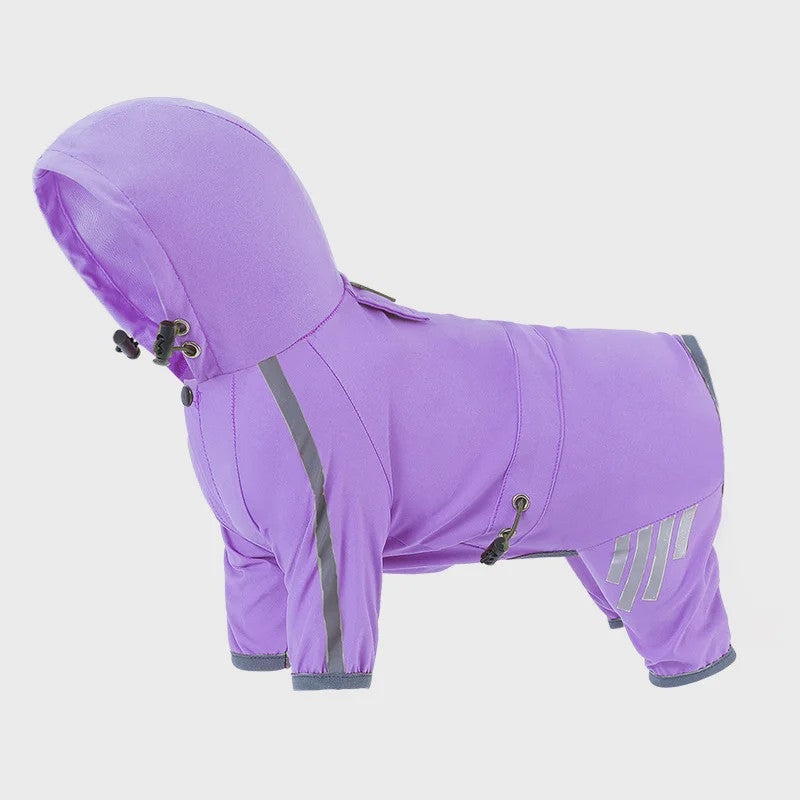 Waterdichte Hond Regenjas met Reflecterende Strepen - Jumpsuit voor Kleine & Middelgrote Honden