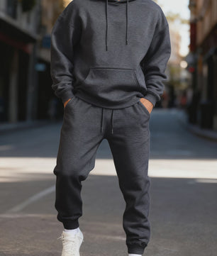 Unisex Fleece Hoodie Set - Casual Sportkleding voor Heren & Dames