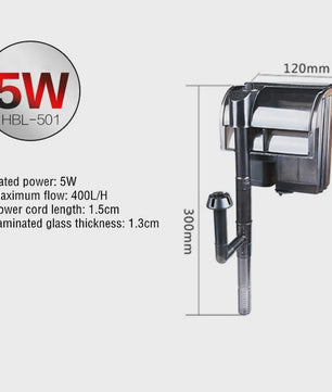 Hang-on Aquarium Filter met Waterval Effect - Efficiënte Watercirculatie