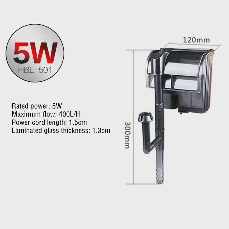 Hang-on Aquarium Filter met Waterval Effect - Efficiënte Watercirculatie