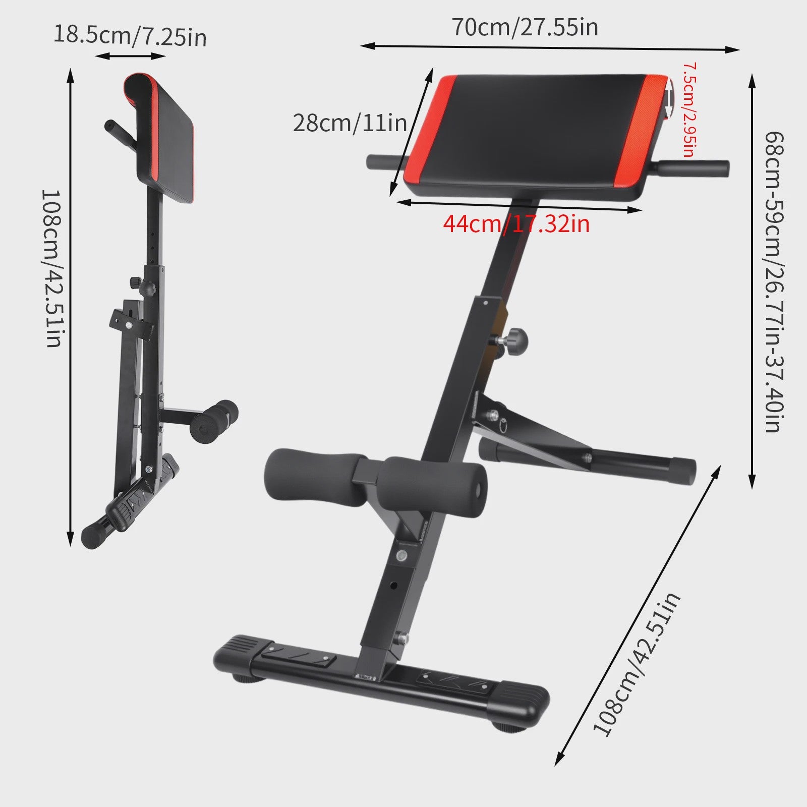 3-in-1 Multifunctionele Fitness Bank: Romeinse Stoel & Buiktrainer voor Full-Body Core Training