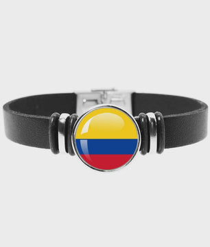 Leren Armband met Vlag van [Land] - Stijlvolle Bangle voor Dames en Heren