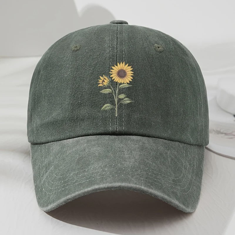 Retro Zonnebloem Baseballpet - Stijlvolle Dad Hat voor Buitenactiviteiten