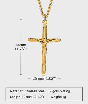 Heren RVS Kruis Ketting met Jezus Hanger - Religieuze Christelijke Sieraden