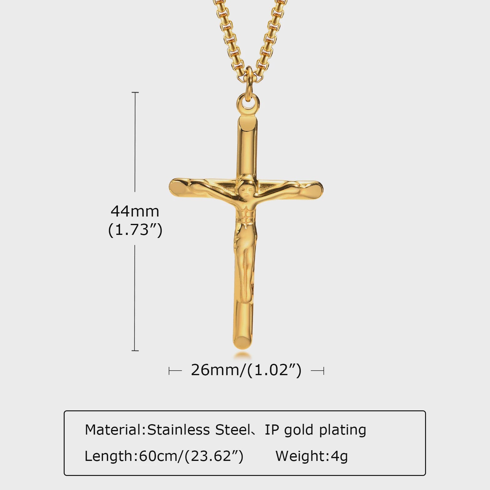 Heren RVS Kruis Ketting met Jezus Hanger - Religieuze Christelijke Sieraden