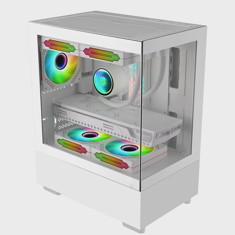 WJCOOLMAN Xuanwu Mini/Pro PC Behuizing - M-ATX/ITX, 270° Panoramisch Uitzicht