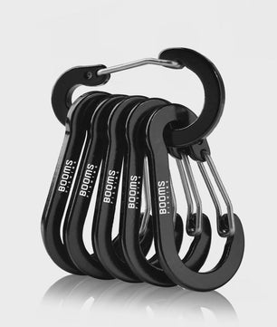 Set van 6 Aluminium Karabijnhaak Sleutelhangers - Outdoor, Camping & Vissen