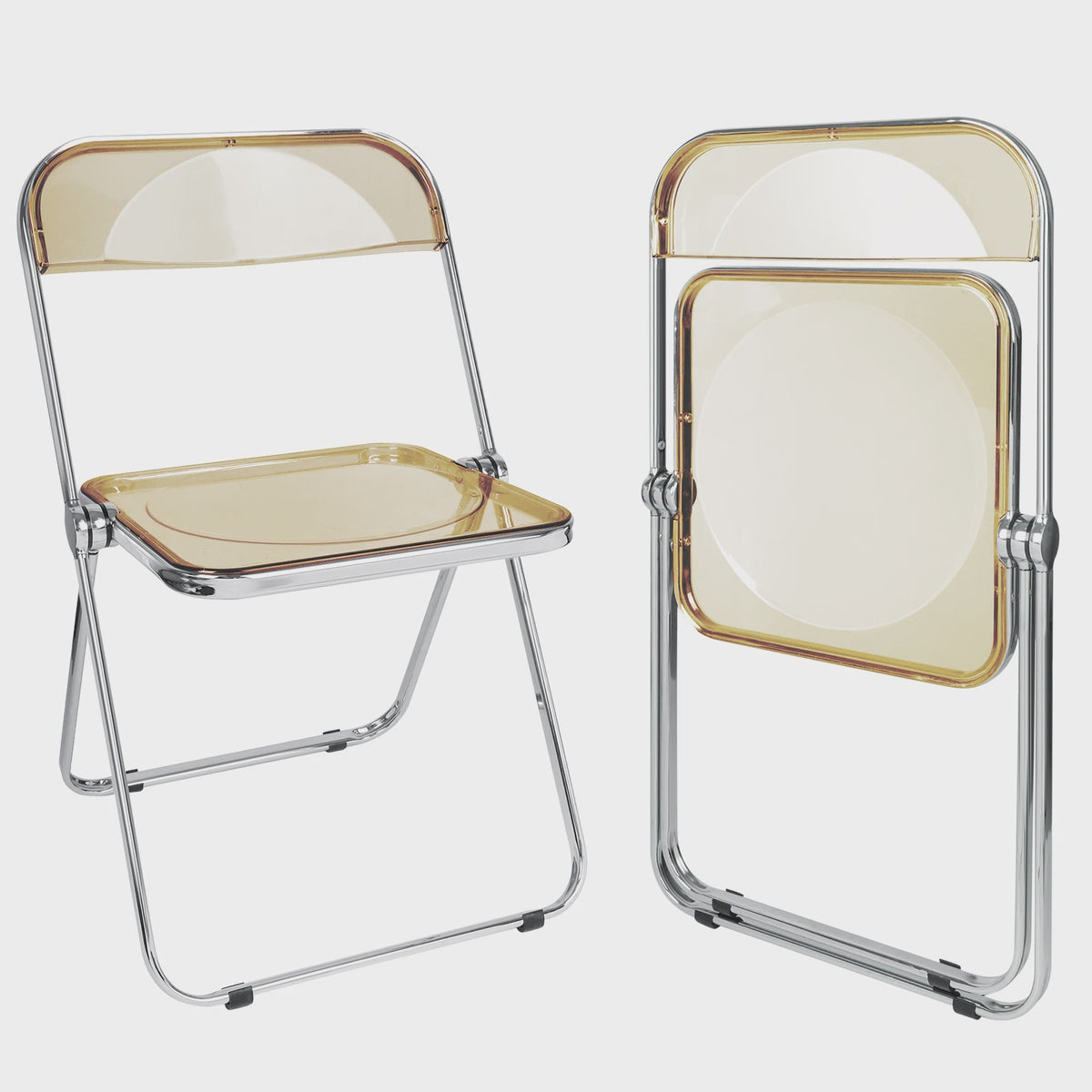 Stapelbare Transparante Acryl Klapstoel met Chroom Frame - Luxe Loungestoel voor Feest, Banket & Conferentie
