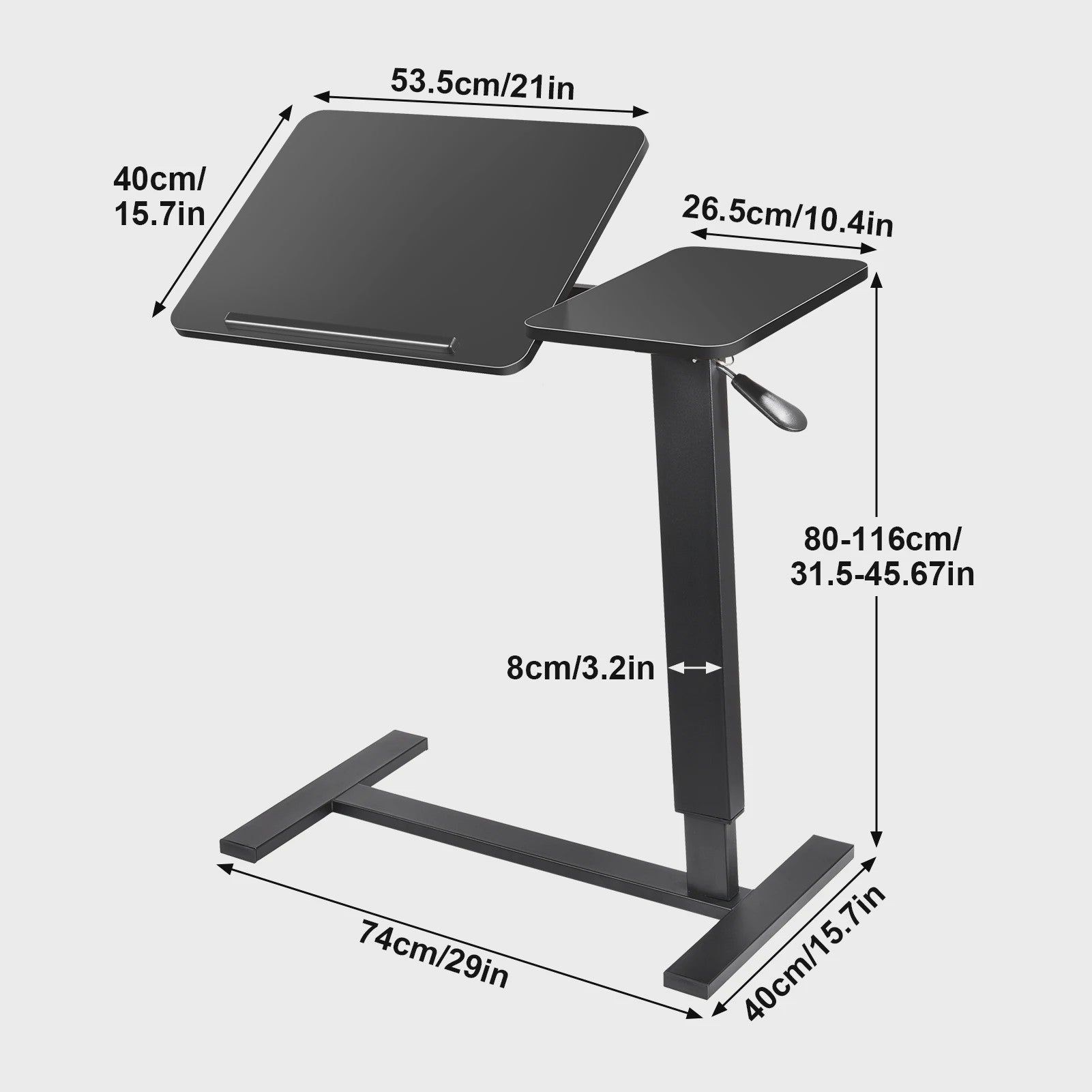 Verstelbaar Zit-Sta Bureau met Pneumatische Lift - Laptoptafel voor Thuis