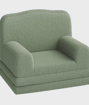 Kinderfauteuil omklapbaar tot slaapbank - Zachte Sherpa stof, Kroon design