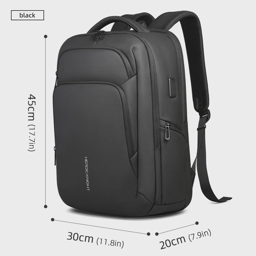 Multifunctionele Zakenrugzak voor Heren - Waterdicht, 17.3" Laptopvak & USB Oplaadpoort - Ideaal voor Werk & Reizen