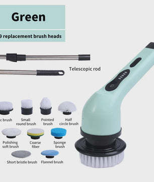Elektrische Schoonmaakborstel 9-in-1: Krachtige Spin Scrubber voor Huis en Keuken