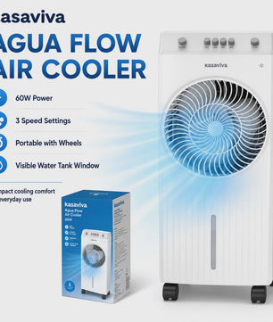 Draagbare Water Air Cooler met 4L Tank, 65W, 3 Snelheden & Afstandsbediening
